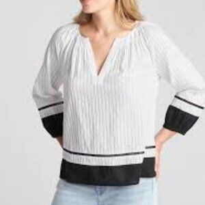 NWT GAP sz medium blouse white/black